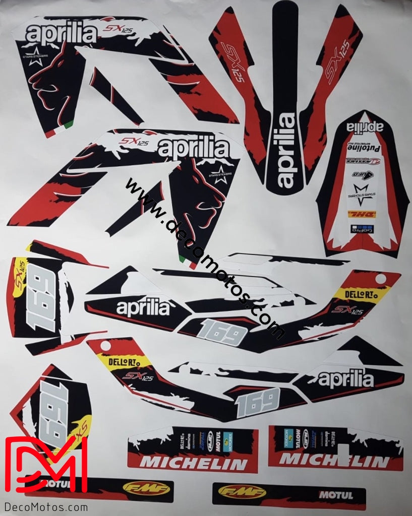 Customized graphic kit for APRILIA SX 125, Customized delcas kit for APRILIA  SX 125, Graphic APRILIA SX 125
