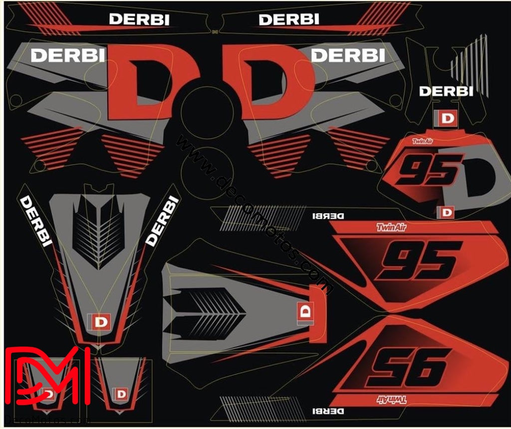 Kit Déco Derbi Xtreme 2003-2004 Grey Red