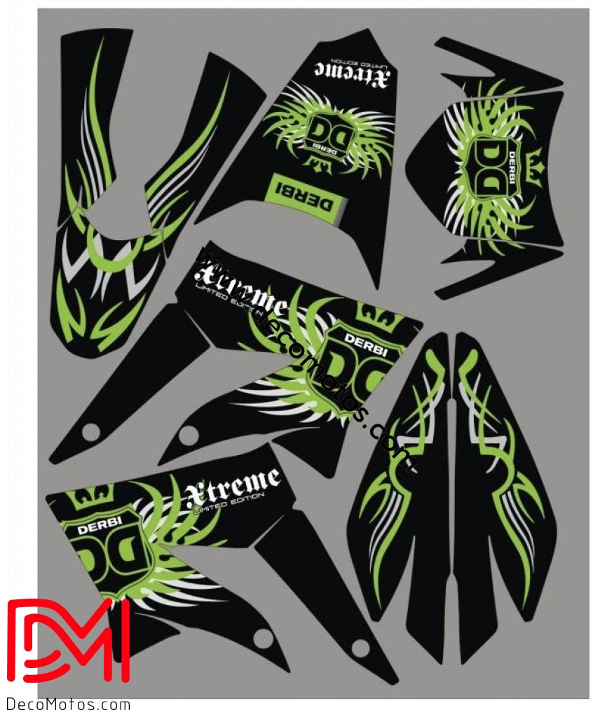 Kit Déco Derbi Xtreme / Racing Apres 2011 Limited Green
