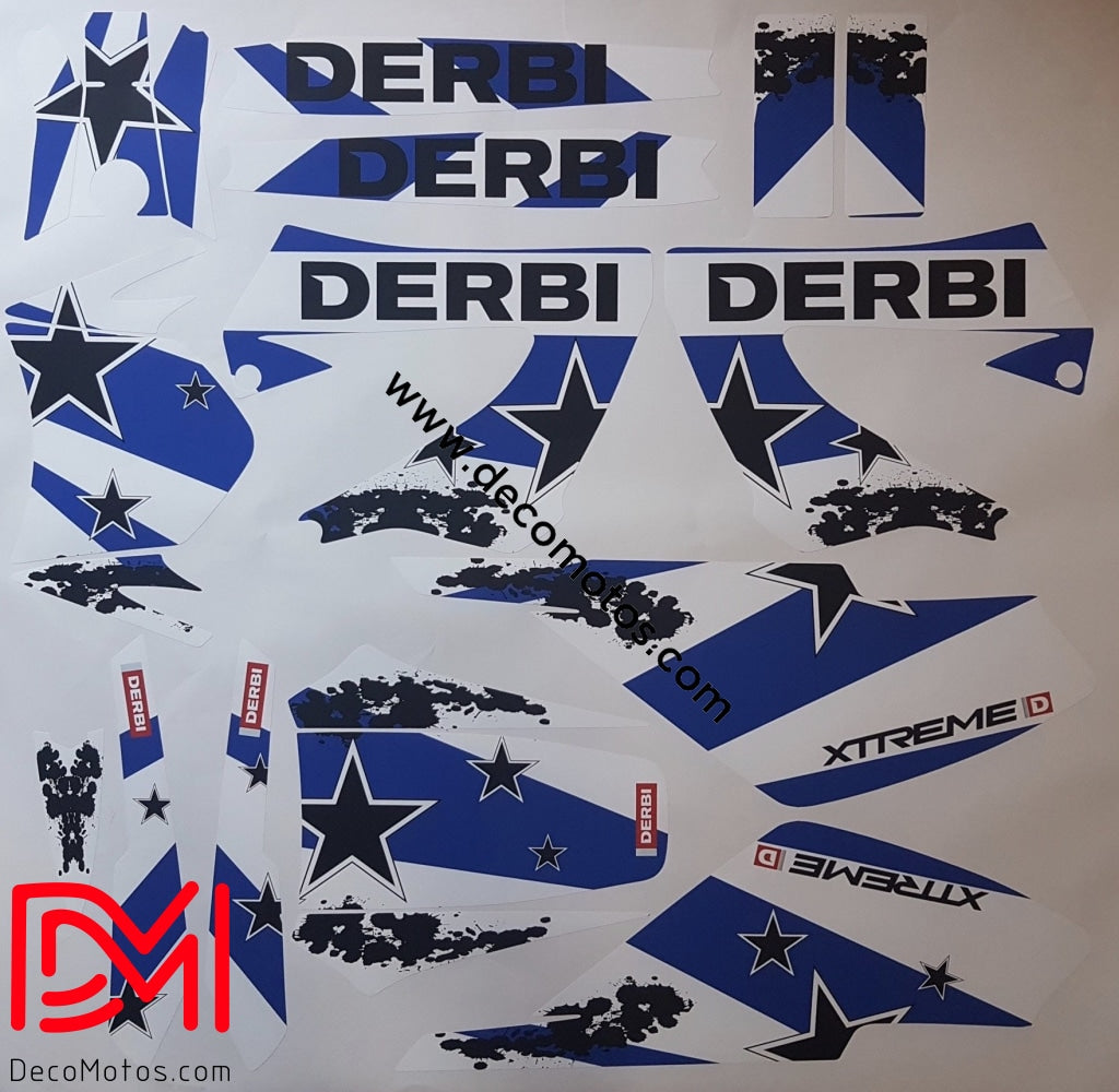 Kit Déco Derbi Xtreme Xrace Avant 2011 Simple Blue