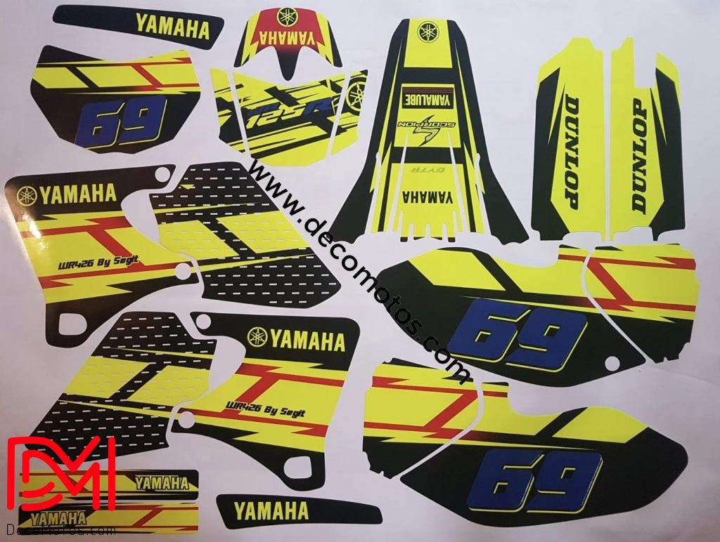 Kit Déco Yamaha Wr 250-400-426 F 1998-2002 (Non Fluo En Option)